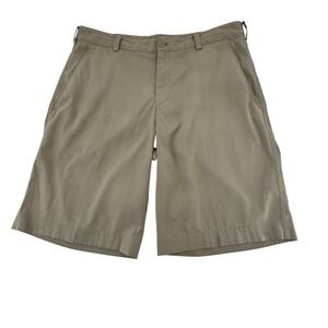 Nike Golf Shorts Mens 34 Khaki Dri Fit‎ Standard Fit Flat Front Pockets